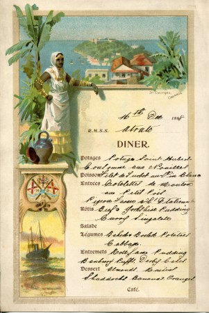 Speisekarte der RMSS Atrato 1898